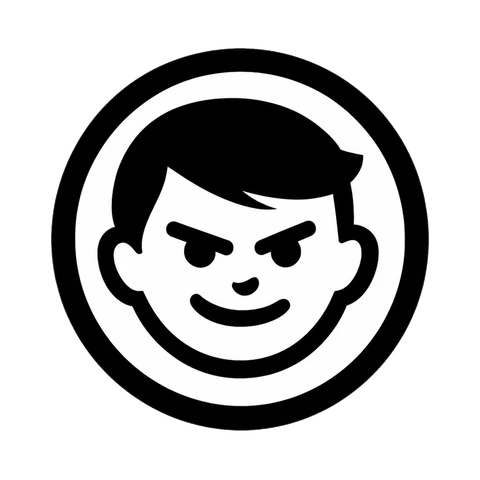 Strange Piece Clothing logo, a smirking cartoon face inside a circle